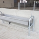 New galvanized cow water trough in dairy cow barn