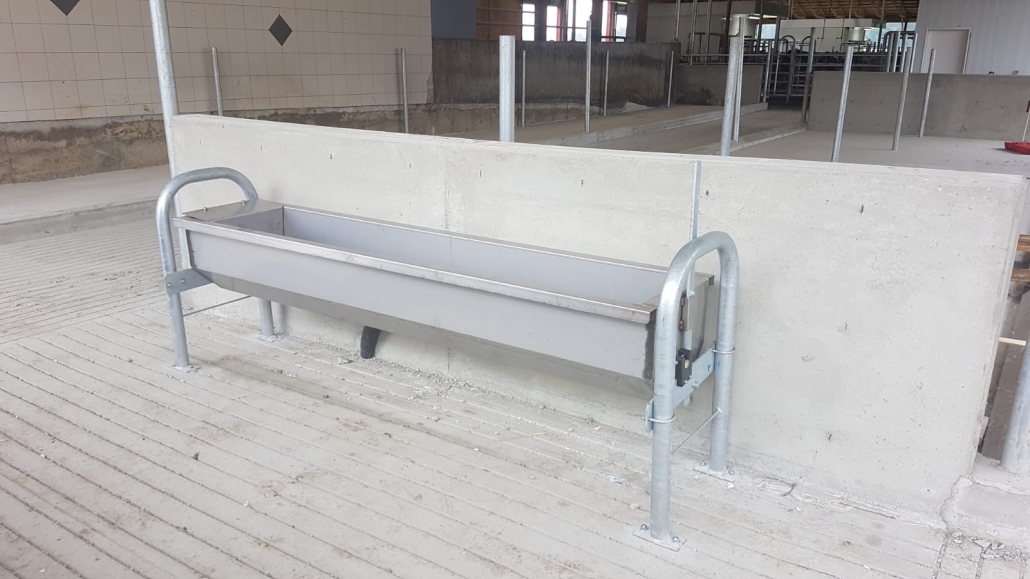 Installed Galvanized cow water trough