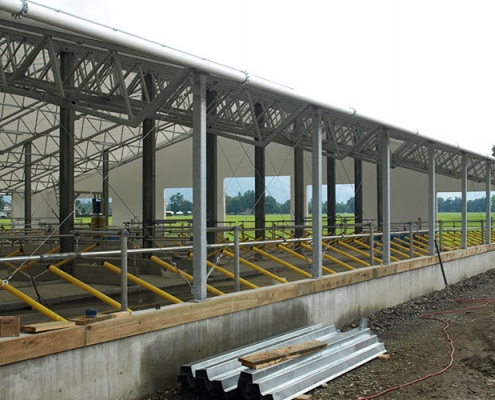 Newly constructed dairy barn at Cedarbrink Farm in Chilliwack